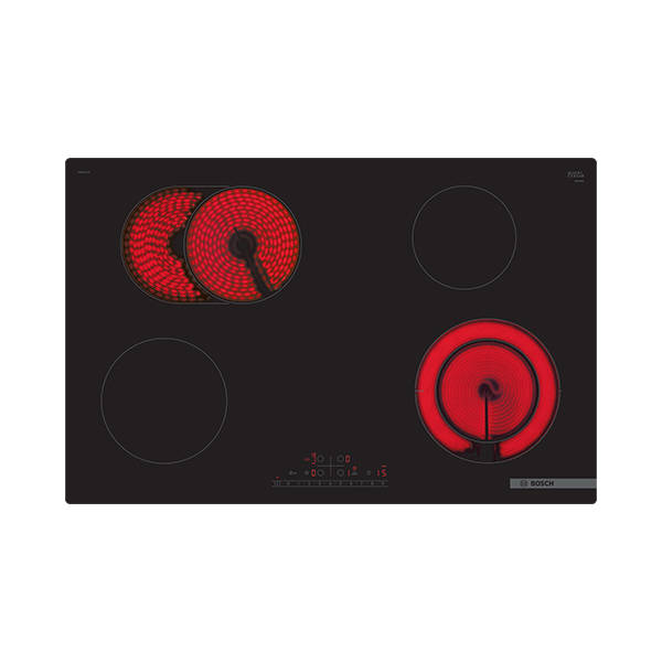 Bosch Series 6 Electric Built-in Hob 4 Burners 80cm Black Glass ceramic - PKN811FP2E