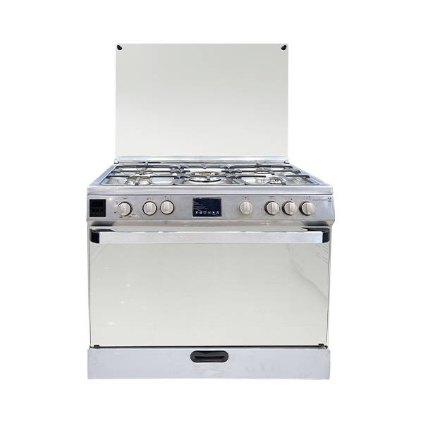 Techno Gas Cooker Lokloka 5 Burners 60*90 CM Free Stand Digital With Fan Stainless - LoklokaStainlessmatt4730