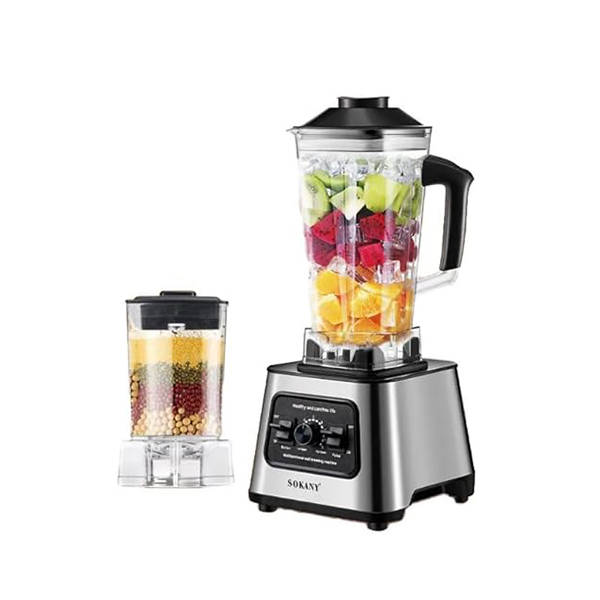 Sokany multi purpose blender 2 in 1 5000 watt 2.5 Liter Silver - SK-999