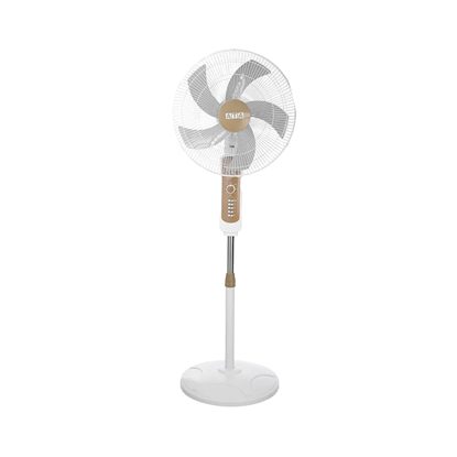 ATA Stand Fan, 18 Inch 5 Blades 4 Speeds  White Gold  A-61CP5