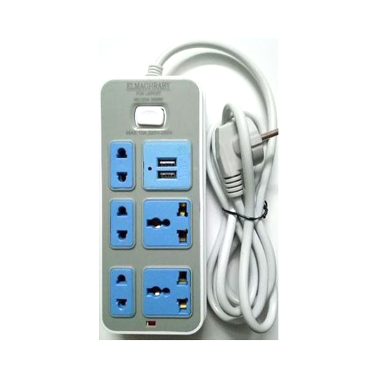 Elmagharby Power Strip 5 AC SOCKETS plus 2 USB PORTS