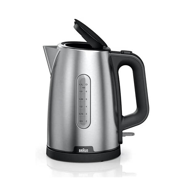 Braun PurShine Electric Kettle, 1.7 Liter, 2200 Watt, Stainless Steel - WK 1500