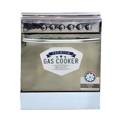 Royal Gas Cooker Light Cast 4 Burners 60x60 cm With Fan Silver - LIG-60-SS-C-F - 342
