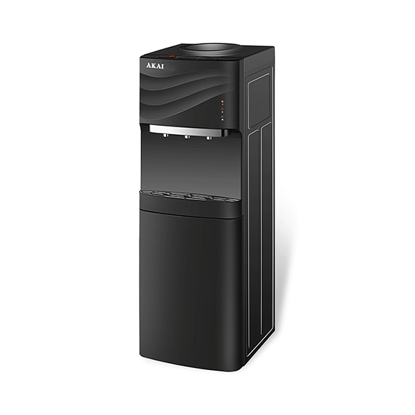 AKAI Water Dispenser 3 Taps Hot And Cold With Refrigerator Black