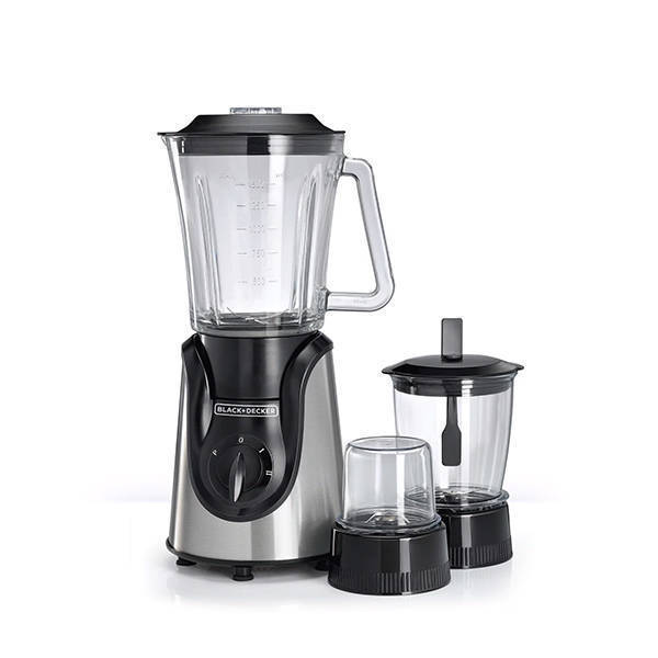 Black & Decker Blender With Grinder And Chopper 600 Watt Black Glass BX600G-B5