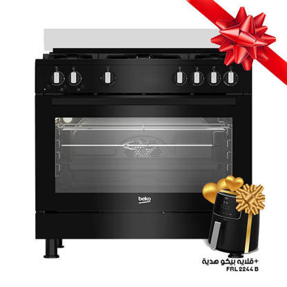 Beko Gas Cooker 5 Burners 60*90 cm Black GGR 15115 DX NB	