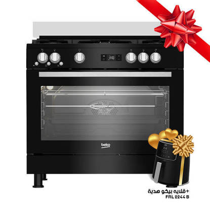 Beko Gas Cooker 5 Burners 60*90 cm Timer Digital - Black GGR 15325 FX NBE	