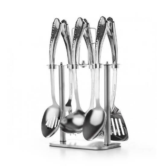 drobina spoon set 7 pieces with stand stainless steel MH-02000