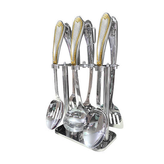 drobina spoons set 7 pieces with stand silver MH-2003	