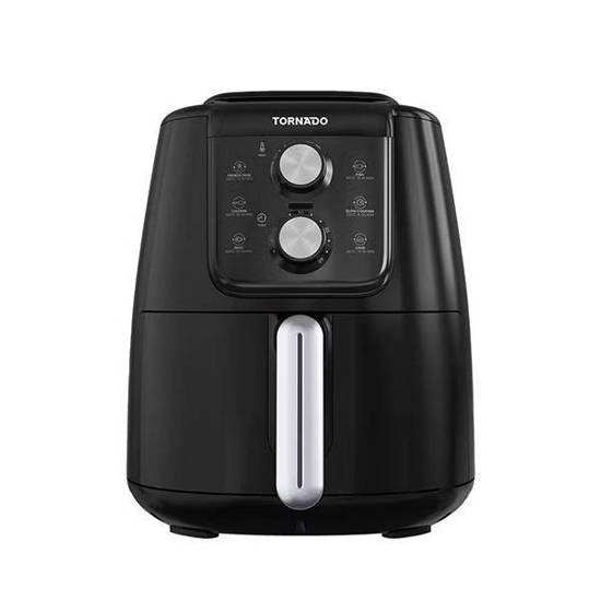 TORNADO Air Fryer 1550 Watt 4 Liter Manual Control Black x Silver THF-1554M-XL-BS