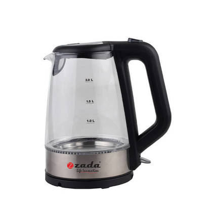 Zada Electric Kettle 2 Liter 2200 Watt Balck Glass ZKT-310