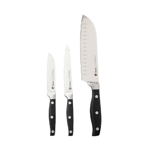 Fagor Stanliss Steel Future Knives Set 3 Pcs With Black hand