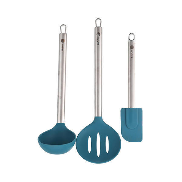 Fagor Future Silicone Kitchen Utensils Set 3 Pieces Blue