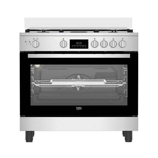 Beko Gas Cooker 5 Burners  90 cm Digital Display Stainless Steel BGGR 11225 GXA