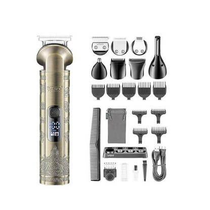 VGR Professional Hair Trimmer 8 In 1 Gold  V-110