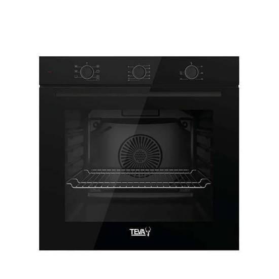 TEVA Built-in Gas Oven 60 CM 82 litres Black Glass QGSTL 75DT1 CS