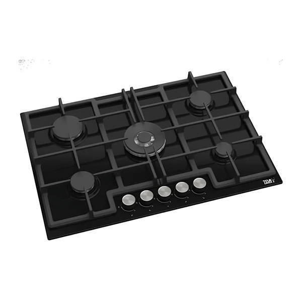 TEVA Built-in Gas Hob 5 Burners 90 cm Black Glass ED045