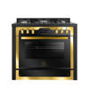 I Chef Golden Edition Gas Cooker from Unionaire 5 Burners Black&Gold C69GB-1GC-383-IDSP-S-PC-2W-AL