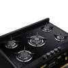 I Chef Golden Edition Gas Cooker from Unionaire 5 Burners Black&Gold C69GB-1GC-383-IDSP-S-PC-2W-AL