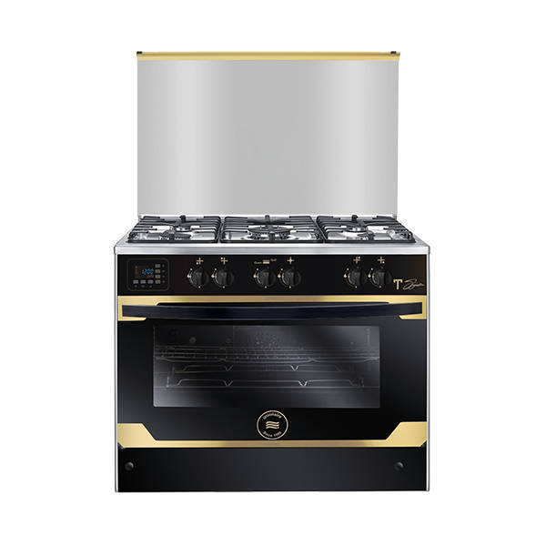 T-Signature Gas Cooker from Unionaire 5 Burners Black C69EB-GC-447-TSF-2W-TSBG-AL