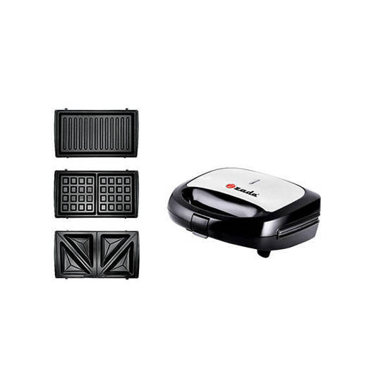 Zada Waffle Maker 3 In 1 800 Watt Black ZWF-803