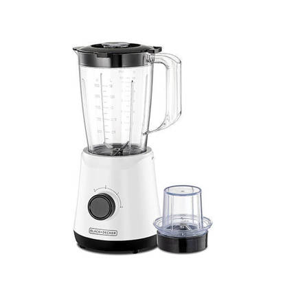 Black + Decker Blender with Mill 1.5 Liter 500 Watt White BX520-B5