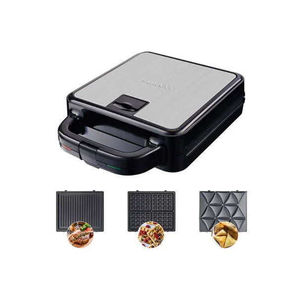 Sokany 3 In 1 Multifunctional Sandwich Maker 3 Plates 1400 Watt Black SK-08064