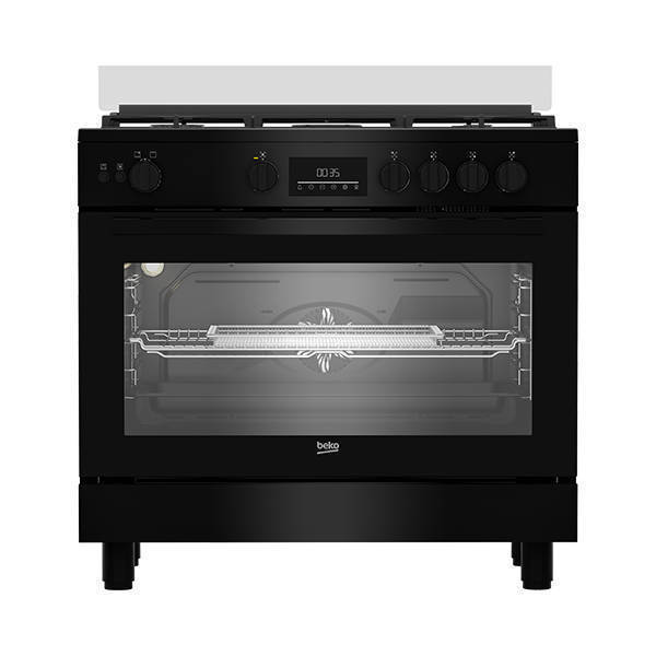 Beko Gas Cooker 5 Burners 90 cm Digital Display Black BGGR 11225 GB