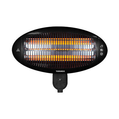 TORNADO Wall Mounted Halogen Heater 2000 Watt Black THH-2000W