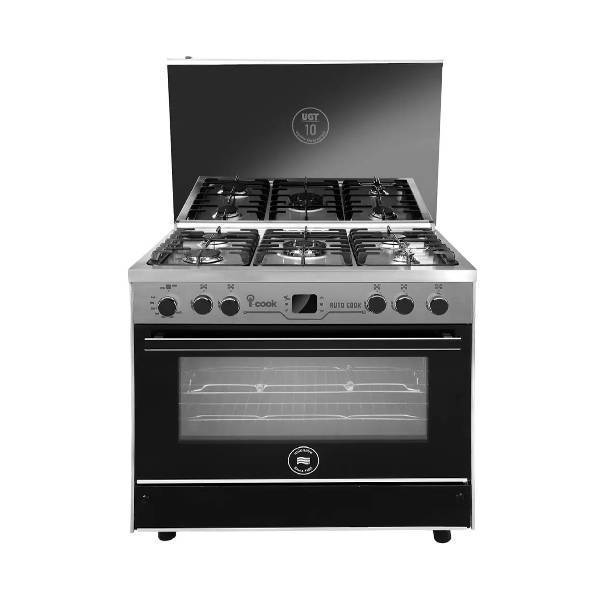 I Cook Auto Cook Gas Cooker From Unionaire 5 Burners Stainless Steel C69SS-PC-511-ICPS2F-IS-2W-AL