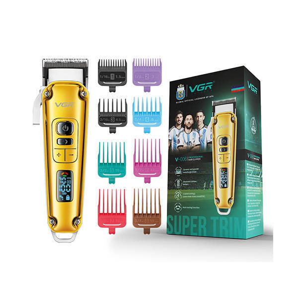 VGR Professional Hair Clipper Digital Gold V-006