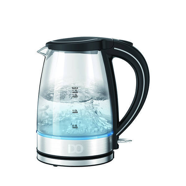 iDO Electric Kettle 2000 Watt 1.7 Liter Glass EKG2000-BK