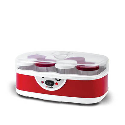 ماكينة صنع زبادي زادا 25 وات 8 أكواب لون احمر ZYM-258 Zada Yogurt Making Machine 8 glass cups Red ZYM-258