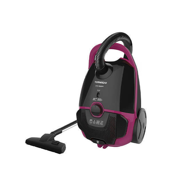 TORNADO Vacuum Cleaner 1800 Watt HEPA Filter Black x Maroon TVC-1800MD