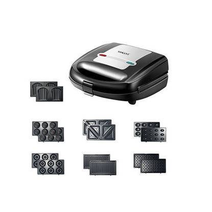 صانع سندوتش 7 في 1 سوكاني 750 وات اسود SK-B907 Sokany 7 In 1 Sandwich Maker 750 Watt Black SK-B907