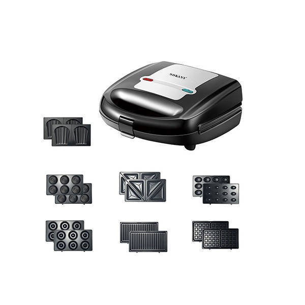 Sokany 7 In 1 Sandwich Maker 750 Watt Black SK-B907