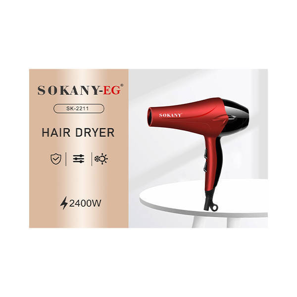 El-Iraqi Company | Sokany Hair Dryer 2400 Watt Red SK-2211