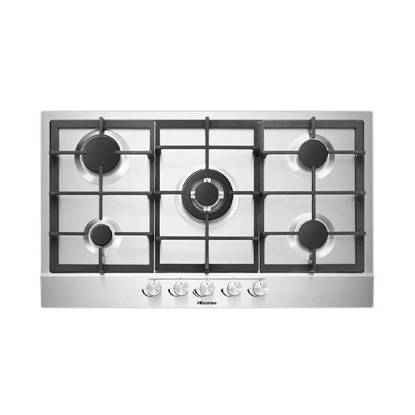 بوتاجاز مسطح غاز هايسنس بلت ان 5 شعلة 90 سم استانليس استيل HHU90GASS01 Hisense Built In Gas Hob 5 Burners 90 cm Stainless Steel HHU90GASS01