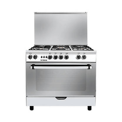 بوتجاز فريش جامبو 5 شعلة 90*60 سم بمروحة استانليس 500020243 Fresh Gas Cooker Jumbo 5 Burners 90*60 Cm With Fan Stainless 500020243