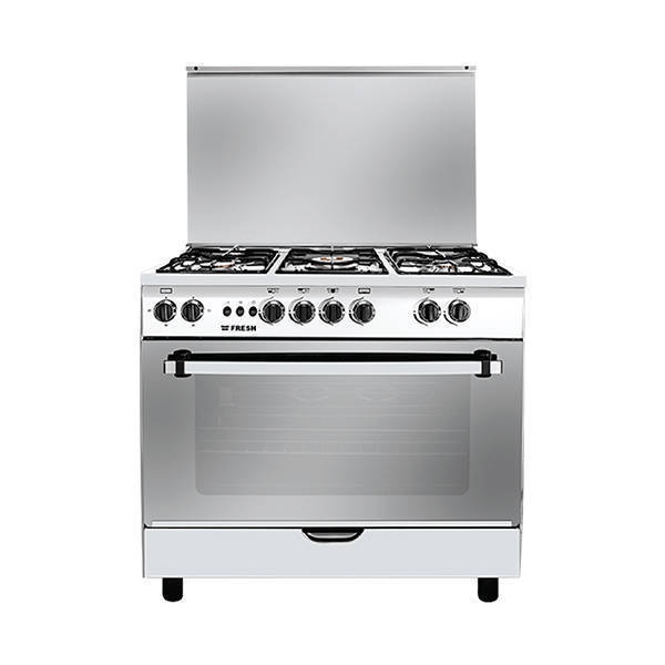 Fresh Gas Cooker Jumbo 5 Burners 90*60 Cm With Fan Stainless 500020243
