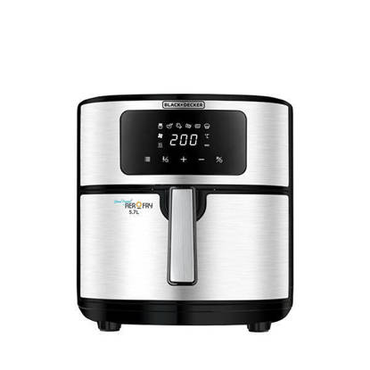 قلاية بدون زيت بلاك+ديكر 6 في 1 ديجيتال 7.2 لتر 1500 وات اسود وفضي AF7257-B5 BLACK+DECKER 6 In 1 Digital Air Fryer 7.2 Liter 1500 Watt Black Silver AF7257-B5
