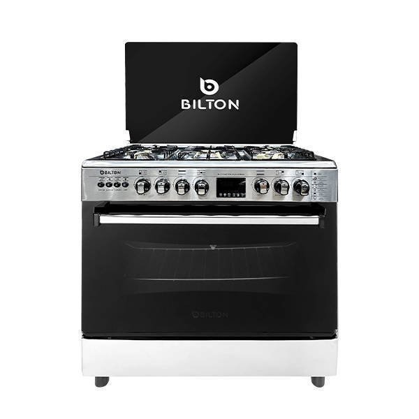 Bilton Gas Cooker 60*90 CM 5 Burners Digital With Fan Stainless Steel