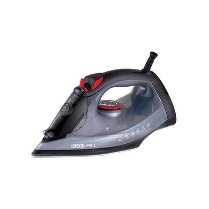 بلاك اند وايت مكواة بخار 2600 وات اسود SI-2600 Black and White Steam Iron 2600 Watt Black SI-2600