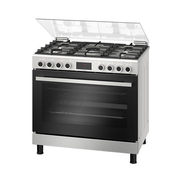 Bosch Gas Cooker 90*60 cm 5 Burners Series 6 Stainless steel HGP3I8W50S