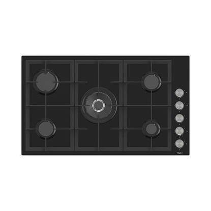 بوتجاز مسطح بلت ان تيفا 5 شعله 90 سم اسود زجاج BL225 TEVA Built-in Gas Hob 5 Burners 90 cm Black Glass BL225