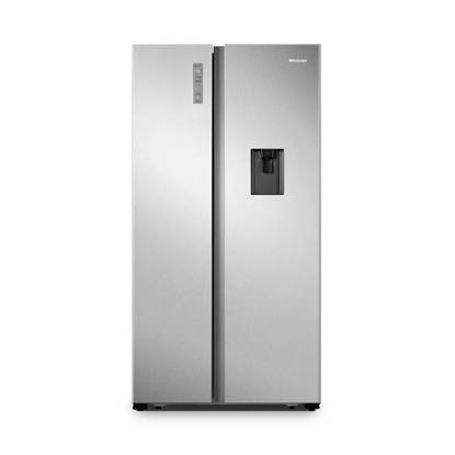ثلاجة هايسنس سايد باي سايد 519 لتر ديجيتال انفرتر لون استانليس RS3N518NMIA1 Hisense Refrigerator Side By Side 519 Liter Digital Inverter Stainless Steel RS3N518NMIA1