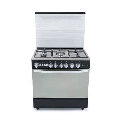 بوتاجاز وايت بوينت 5 شعلة 90*60 سم امان كامل اسود WPGC9060BXTFSA White Point Gas Cooker 5 burners 90*60 Cm Full Safety Black WPGC9060BXTFSA