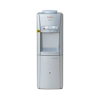 مبرد مياه تيمبو 3 حنفية ساخن وبارد وعادي مزود بحافظة سلفر / اسود - TWD9002 S Timbo Water Dispenser 3 Taps Hot And Cold With Cabinet Silver / Black - TWD9002 S
