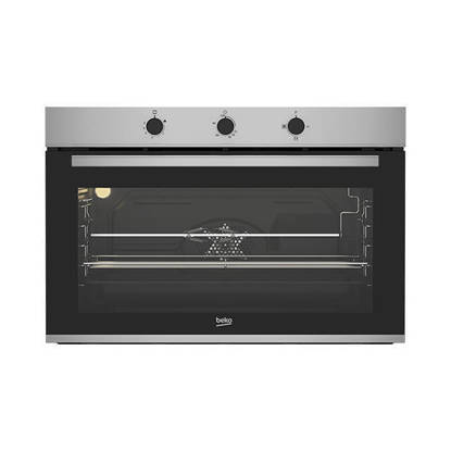 فرن بلت ان غاز بيكو بالمروحة 90 سم - استانلس ستيل - BBWHT12106XS Beko Built-In Gas Oven With Fan 90 cm - Stainless Steel - BBWHT12106XS