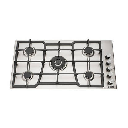 بوتجاز مسطح بلت ان تيفا 5 شعله 90 سم استانليس AR221 TEVA Built-in Gas Hob 5 Burners 90 cm Stainless Steel AR221